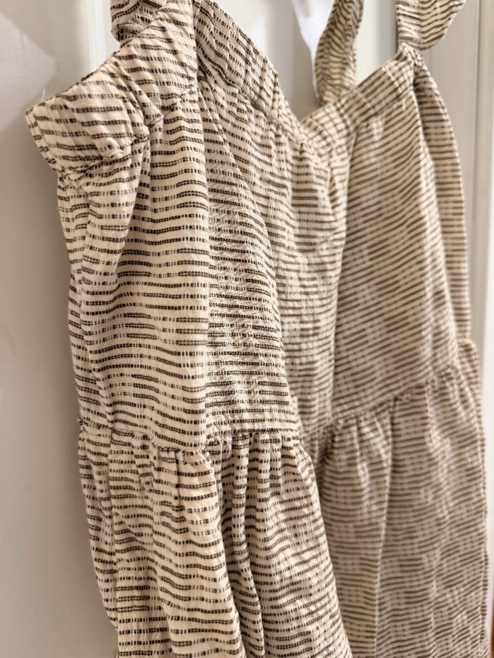 Madewell Linen Blend Ruffle Strap Midi Dress Size L - Picture 2 of 8